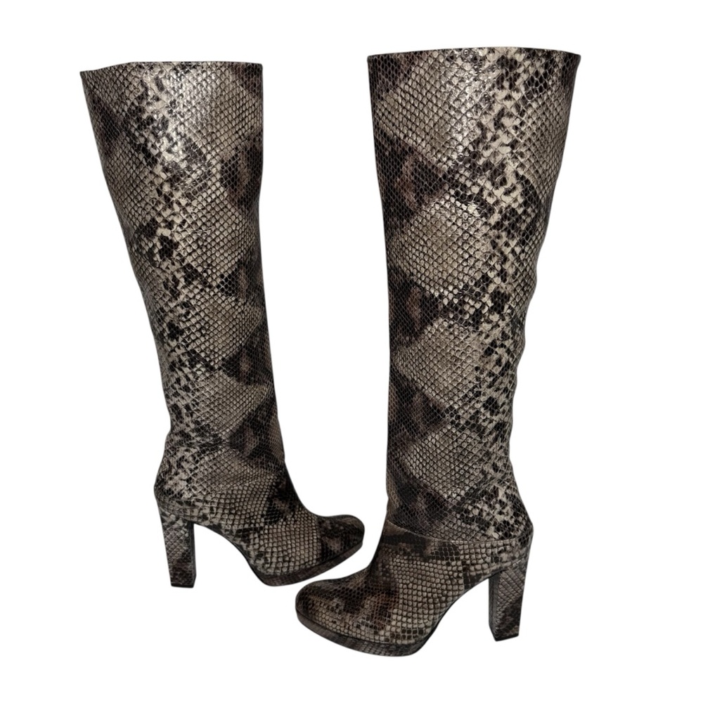 Stuart Weitzman Python Snake Embossed Leather Hee… - image 6